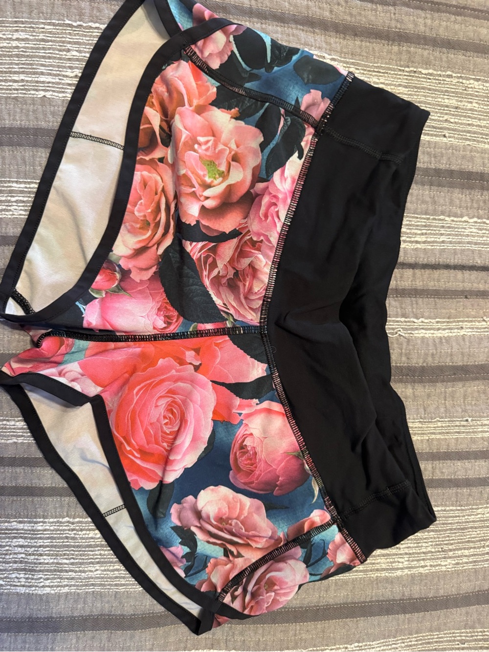 lululemon athletica Women's Floral Pink Rose Athletic Shorts